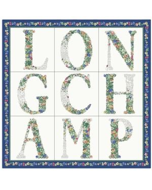 Longchamp Foulard Le Jardin En Soie - Bleu