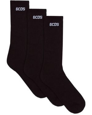 Gcds Logo-Jacquard Socks (Pack Of Three) - Black