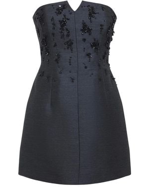 Alberta Ferretti Crystal-Embellished Strapless Dress - Black