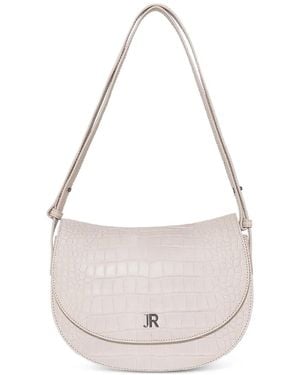 John Richmond Croc-Effect Leather Shoulder Bag - White