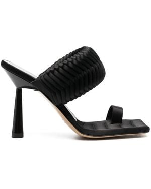Gia Borghini 115Mm Leather Heeled Sandals - Black