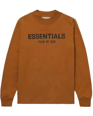 Fear Of God Logo-Print Long-Sleeve Jumper - Brown
