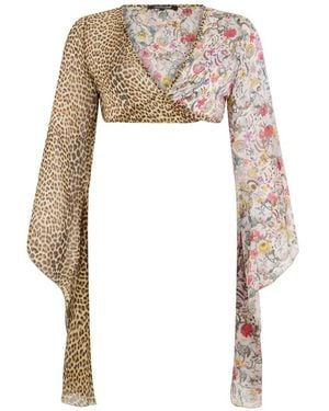 Roberto Cavalli Haut Baby Jaguar En Soie - White