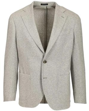 Al Duca d'Aosta Single-Breasted Cashmere Blazer - Grey