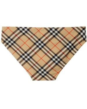 Burberry Check Swim Briefs - Natural