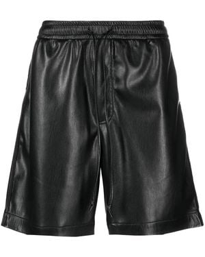 Nanushka Doxxi Vegan Leather Bermuda Shorts - Black