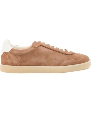 スニーカー Brunello Cucinelli Sneaker In Pelle Scamosciata Marrone Sneakers in camoscio con perline | BRUNELLO