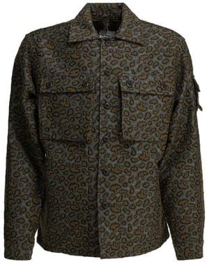 Beams Plus Animal-Print Pocket Coat - Black