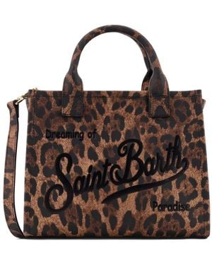 MC2 Saint Barth Leopard-Print Shoulder Bag - Black