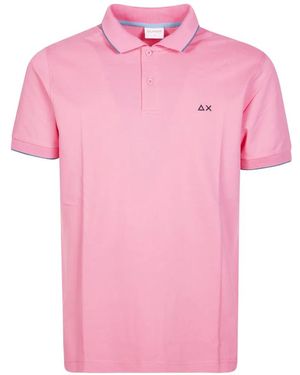 Sun 68 Contrast-Trim Polo Shirt - Pink