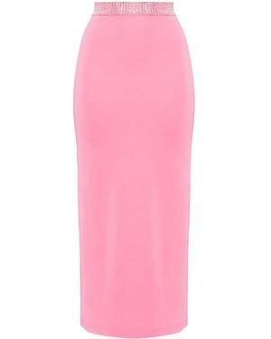 David Koma Crystal-Embellished Midi Skirt - Pink