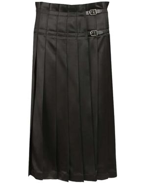 DURAZZI MILANO Pleated Buckle Skirt - Black