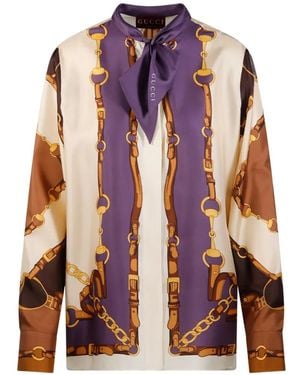 Gucci Printed Silk Till Shirt - Pink