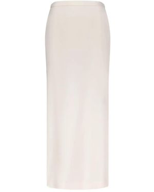 Loulou de Saison Cara Elasticated Waistband Back Vent Maxi Skirt - White