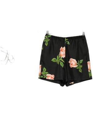 Nanushka Anish Rose-Print Shorts - Black