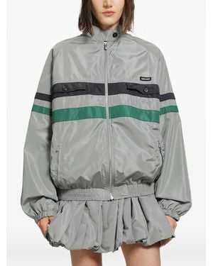 Miu Miu Technical Silk Blouson Jacket - Grey
