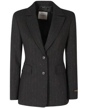 Ermanno Scervino Pinstripe Crystal-Embellished Blazer - Black