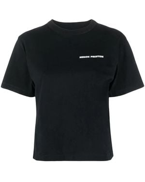 Heron Preston Logo-Print Organic Cotton T-Shirt - Black