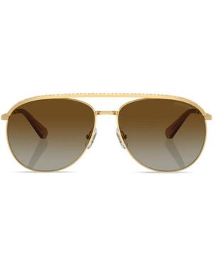 Swarovski Sonnenbrille Mit Eckigem Gestell - Mettallic