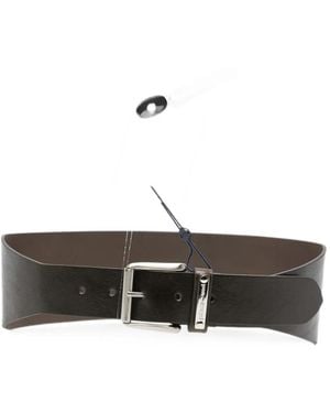 Paloma Wool Alma Logo-Plaque Leather Belt - White