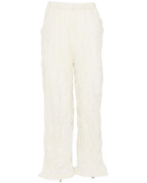 GONGDID DESIGN Elastic-Waistband Trousers - White