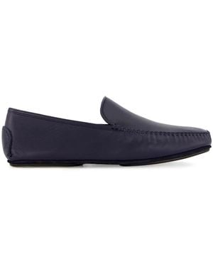 Manolo Blahnik Mayfair Leather Loafers - Blue