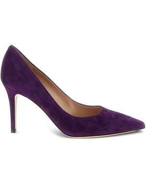 Gianvito Rossi 85Mm Pointed Stiletto Court Shoes - Purple