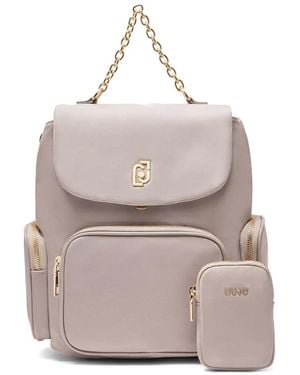 Liu Jo Sac À Dos À Plaque Logo - Gris
