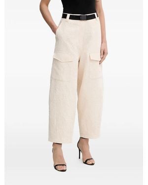 Liu Jo Wrinkle-Effect Cargo Pants - Natural