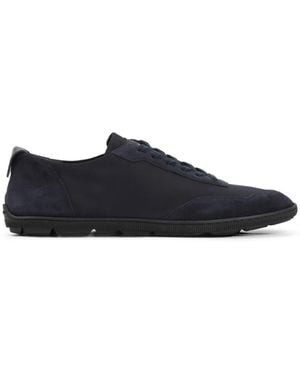 Giorgio Armani Panelled Leather Trainers - Blue