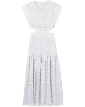 Claudie Pierlot Lace-Trim Cutout Dress - White