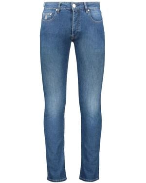Moorer Slim-Fit Faded-Effect Jeans - Blue