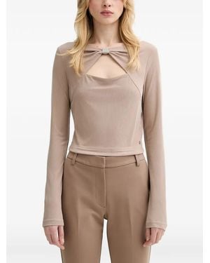 Guess Oberteil Mit Cut-Out Und Schleife - Natur