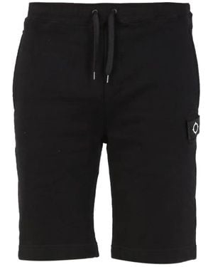 Ma Strum Logo-Patch Shorts - Black