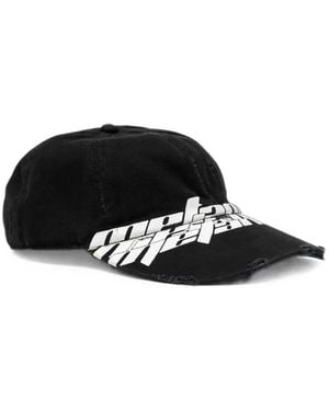 RRR123 Metanoia Graphic-Print Distressed-Brim Hat - Black