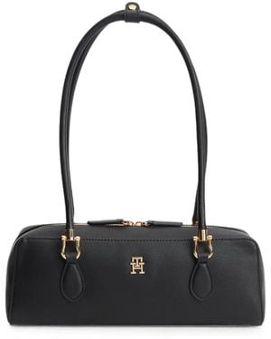 Tommy Hilfiger Logo-Plaque Shoulder Bag - Black