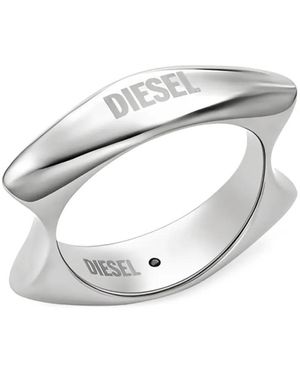 DIESEL Logo Stamp Ring - White