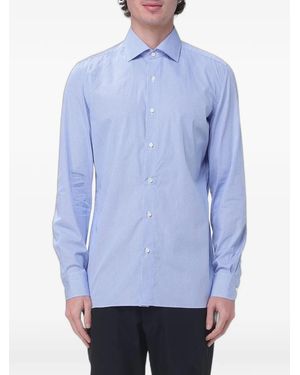 Luigi Borrelli Napoli Checked Long-Sleeve Shirt - Blue
