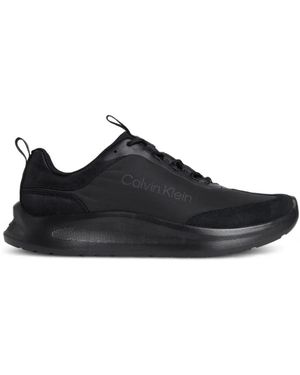 Calvin Klein Ck Curve Panelled Lace-Up Trainers - Black