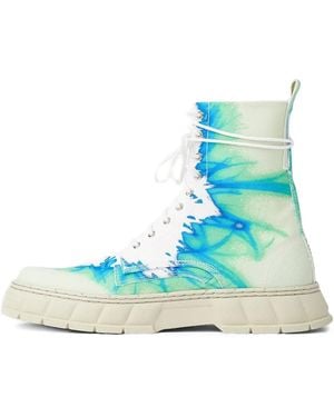Viron Printed Lace-Up Boots - Blue