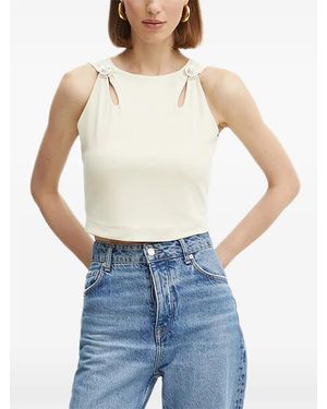 Guess Button-Embellishment Tank Top - Blue