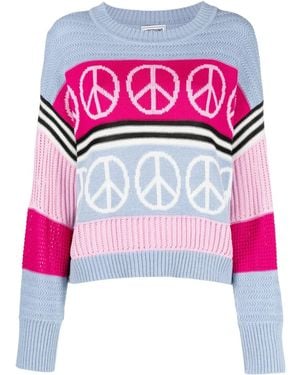 Moschino Peace-Sign Intarsia Knit Jumper - Pink