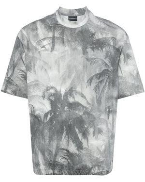 Emporio Armani Printed Cotton T-Shirt - Grey