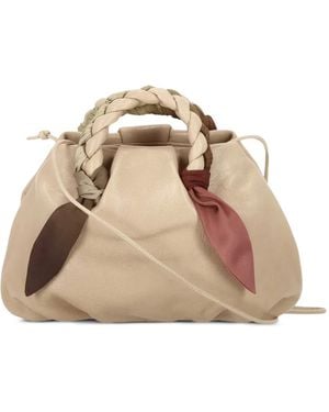 Hereu Kleiner Bombom Tote Bag Mit Geflochtenem Henkel - Natur