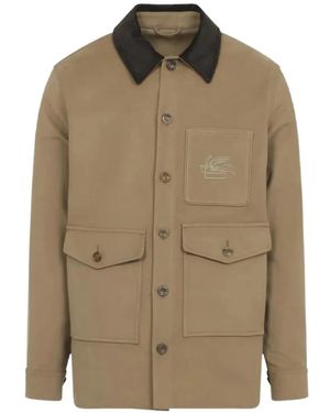 Etro Corduroy Collar Jacket - Natural