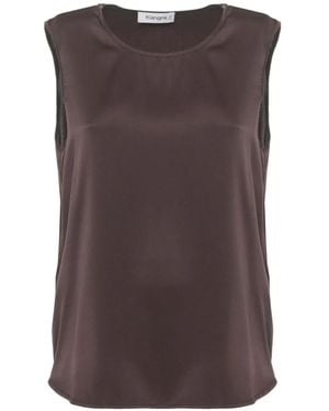 Kangra Sleeveless Scoop-Neck Top - Brown