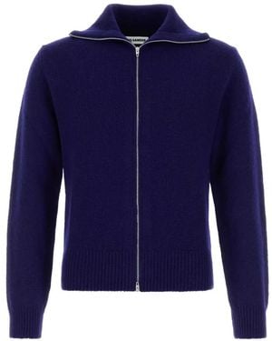 Jil Sander Cardigan À Fermeture Zippée - Bleu