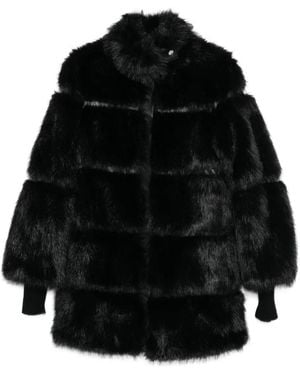 Patrizia Pepe Faux Fur Midi Jacket - Black