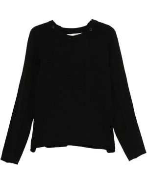 Individual Sentiments Button-Detail Sweater - Black