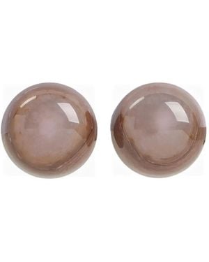 Giorgio Armani Runde Ohrclips - Braun